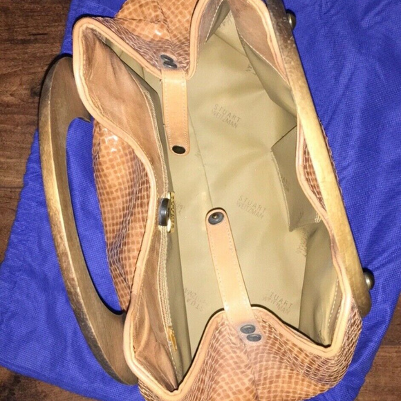 Stuart Weitzman Woven Leather Handbag **RARE***  SUMMER! RESORT WARE - Picture 5 of 5